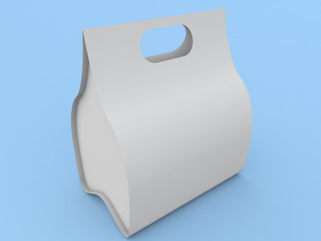 Fast food packaging mockup on a blue background. 3d render illustration.の写真素材