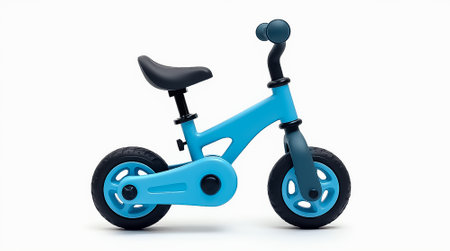 This bright blue balance bike features a simple design ideal for toddlers. The lightweight construction allows little ones to develop balance and coordination while having fun.の素材