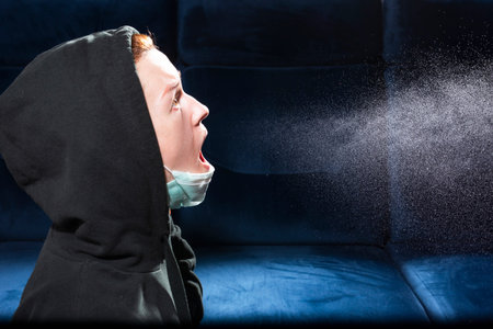 Influenza, cold, coronavirus. Infection through an airborne droplet