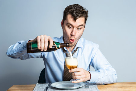 quarantine, self-isolation, coronavirus epidemic. A young man in a business shirt does not leave...