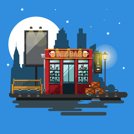 The Bar Illustration - Towncity Flat Designのイラスト素材