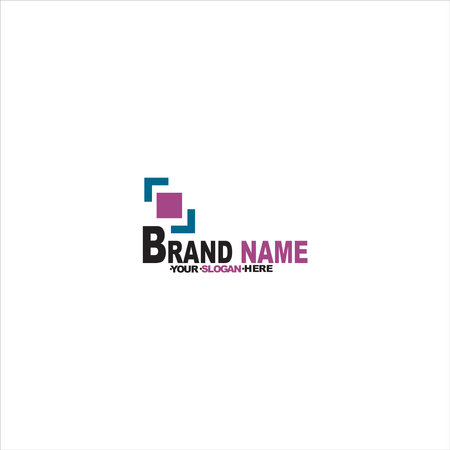 Abstract logo for business company. Corporate identity design element. Industry, finance, bank logotype idea. Square group, network integrate, technology interaction concept. Colorのイラスト素材