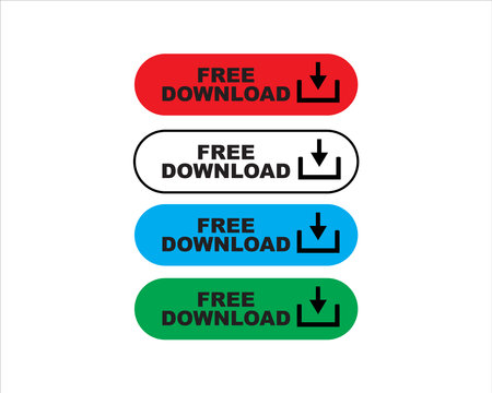 Download button set flat designのイラスト素材