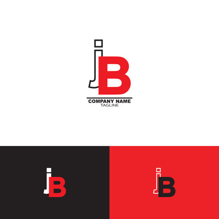 Abstract monogram letter jb or bj logo design vector templatesのイラスト素材