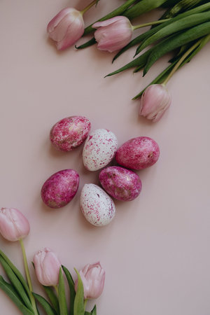 Full hd flowers in spring with blur background .Happy easter with eggs and cards. Fresh freak shake...