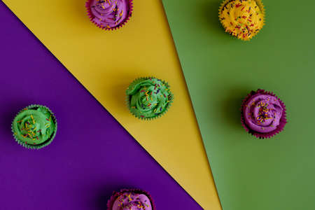 Full hd and close up of flowers in springs. Happy easter with eggs and cards. Happy st patrick day. Mardi Gras . pine cake decoration.の写真素材