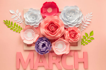 8th March international women's day. spring with flowers.の写真素材