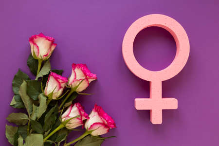 8th March international women's day with flowers.の写真素材