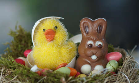 Happy easter sunday. Easter eggs and cards. Events and festivals in Aprilの写真素材