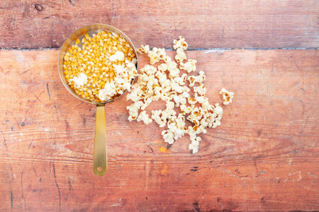 Top view Fresh popcorn