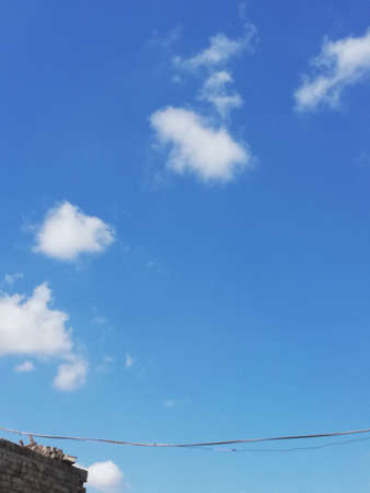 Sun on the sky with clouds.の写真素材