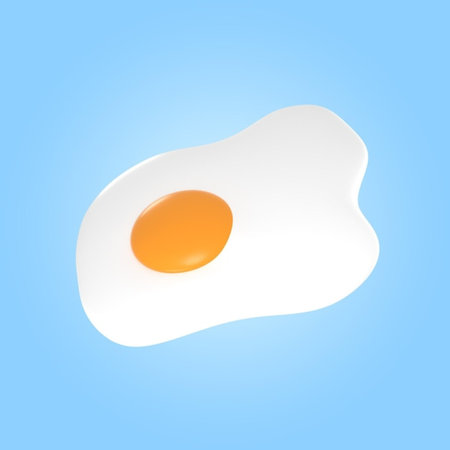 Fried egg isolated on blue background. Vector illustration. Eps 10の写真素材