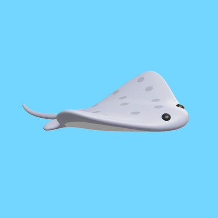 Stingray. Vector illustration. Isolated on blue background.の写真素材
