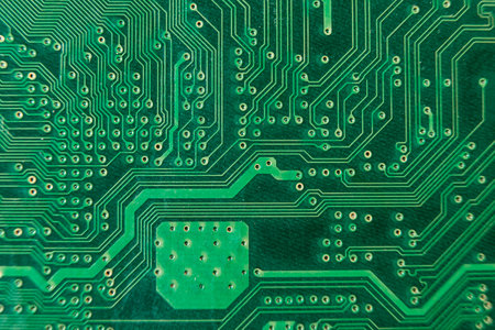 Close-up of electronic circuit board, microcircuit background.の写真素材