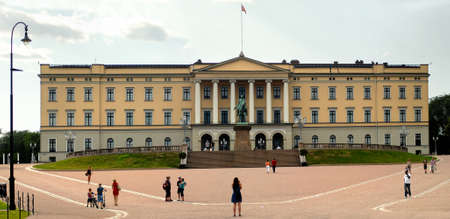 Oslo, Norway - July 22, 2014: The Royal Palace in Oslo was built in the first half of the 19th century as the Norwegian residence of King Charles III.のeditorial素材