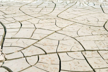 Soil drought cracked into the dry season, texture の写真素材
