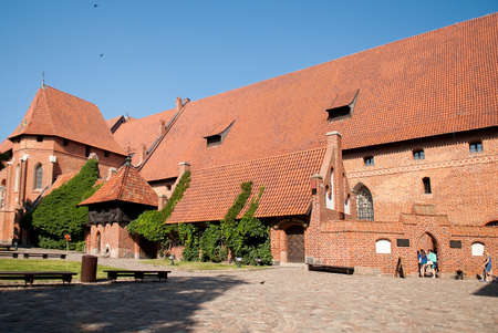 Architecture of Malbork Castle also called as Marienburg, Teutonic Order at Pomerania in Polandのeditorial素材