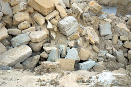 Mining, quarrying, and production of stone at a forsaken quarryの写真素材