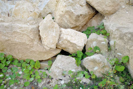 Mining, quarrying, and production of stone at a forsaken quarryの写真素材