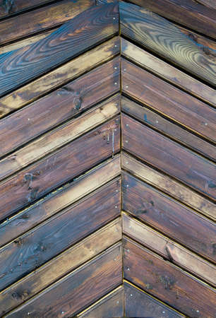 Triangle shape of wood planks background textureの写真素材