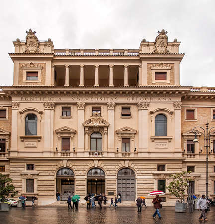 Rome, Italy - October 31, 2012: The Pontifical Gregorian University in Rome founded in 1551 by St. Ignatius of Loyola and St. Francis Borgia. It is an institution of higher learning for the Roman Catholic clergy.のeditorial素材