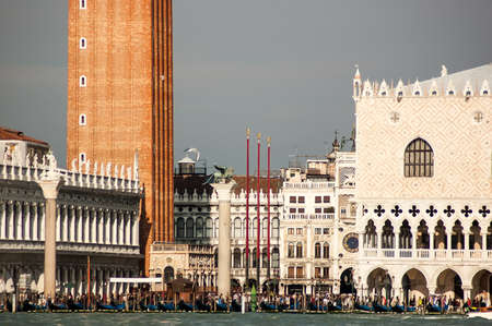 St Mark's Square waterfront at sunny day, Venice, Italyの写真素材