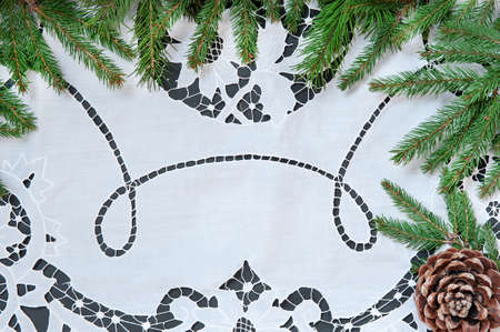 Christmas or New Year decoration on white backgroundの写真素材