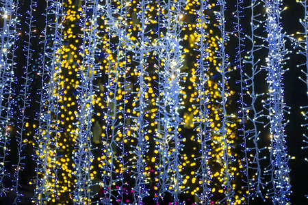 Abstract bokeh background of Christmas lights, low depth of focusの写真素材