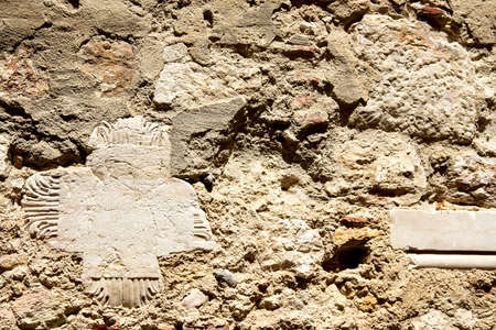 Old stone wall background textureの写真素材