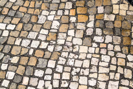 Traditional portuguese street stone pavementの写真素材