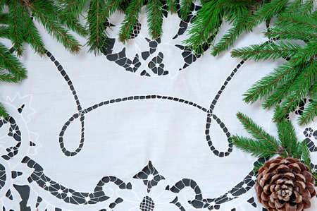 Christmas or New Year decoration on whi backgroundの写真素材