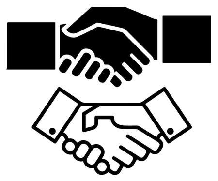 Handshaking & Contract Agreement Icons - Symbolsのイラスト素材