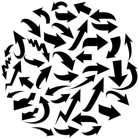 Arrows in Circle Shape - Thick & Thinのイラスト素材