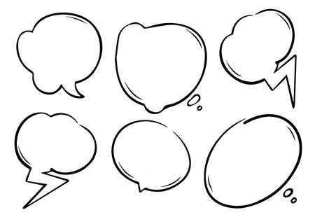 Hand Written Speech orText or Thought Bubblesのイラスト素材