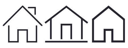 Set of real estate and home thin line icons.のイラスト素材