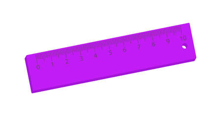 Purple plastic ruler isolated on white background.のイラスト素材