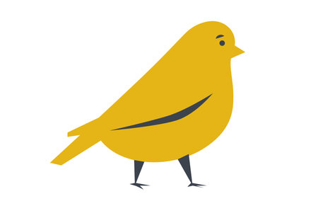 cute yellow bird sign in yellow colorのイラスト素材