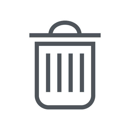 Delete icon. Trashcan sign. Vector flat design illustrationのイラスト素材