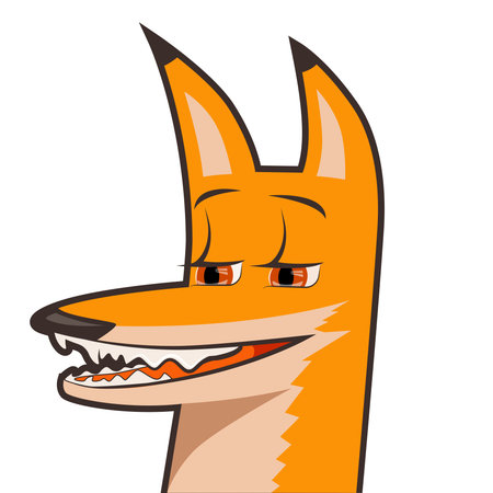 Cute cartoon fox head smiling is at you.のイラスト素材