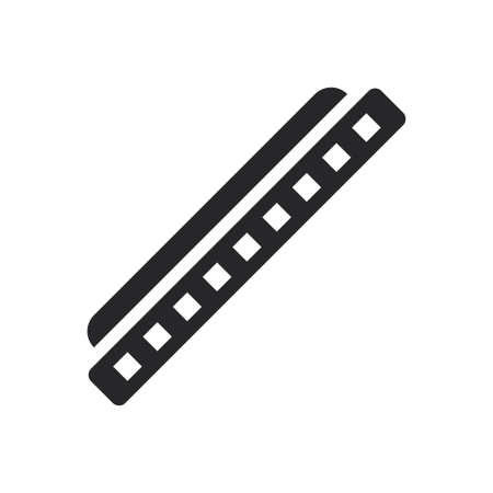 Black filled harmonica. Musical instrument icon isolated on transparent background.のイラスト素材