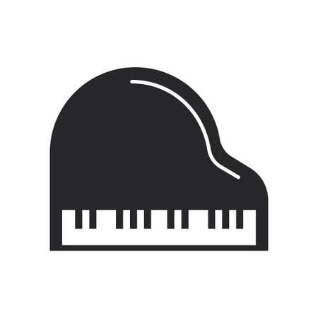 Black filled piano. Musical keyboards instrument web iconのイラスト素材