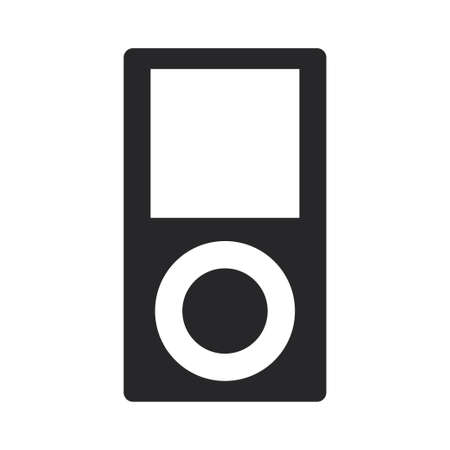 Black filled music player vector icon isolated on transparent background.のイラスト素材