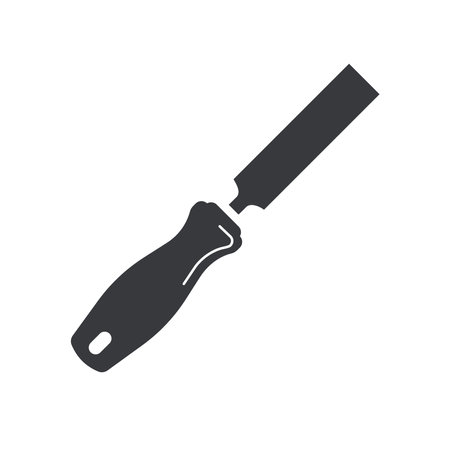 Black filled putty knife vector icon isolated on white transparent backgroundのイラスト素材