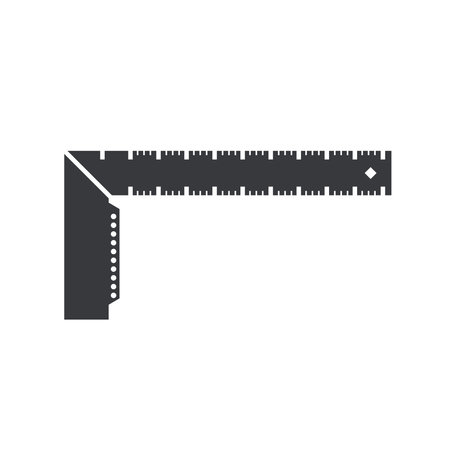Black filled ruler vector icon isolated on white transparent background.のイラスト素材