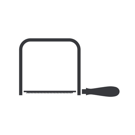 Black filled hand saw vector icon isolated on white transparent backgroundのイラスト素材