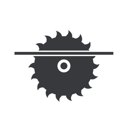 Black filled circular saw vector icon isolated on white transparent backgroundのイラスト素材