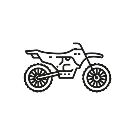 Motorcycle vector outline style black, gradient linear icon isolated on transparent backgroundのイラスト素材