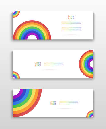 Set of Vector flyer templates. Rainbow background with copy space for inspirational and encouraging thoughts that you want to share with your audience.のイラスト素材