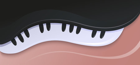Grand piano abstract flat design illustration. Classic music vector banner.のイラスト素材