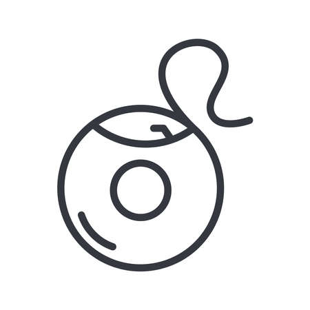 Line icon of a dental care. Dental floss symbol isolated on transparent background.のイラスト素材